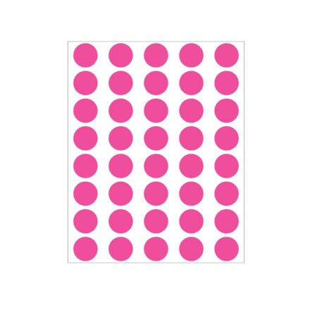 Nevs 1/2" Color Coding Dots Pink Fluorescent - Sheet Form DOT-12M Pink Flr